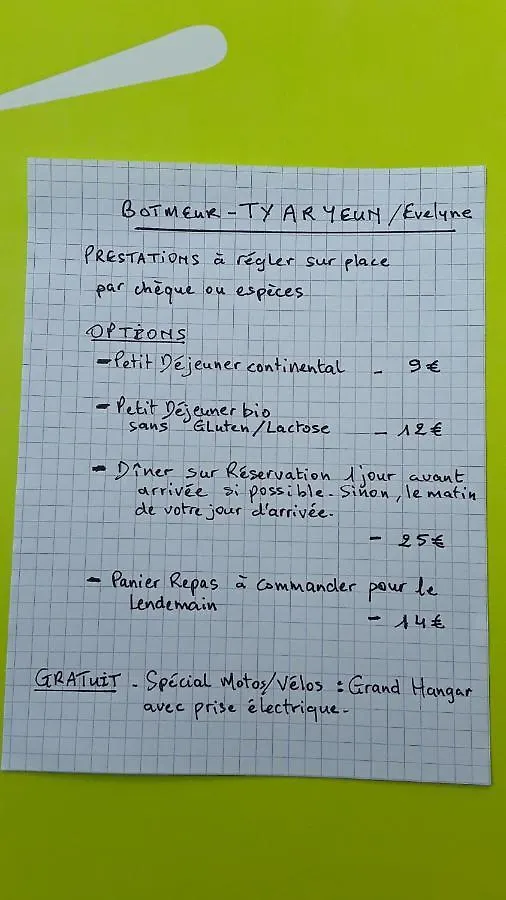 Ty Evelyne 11 Kernevez Botmeur Bed and Breakfast Bed & Breakfast